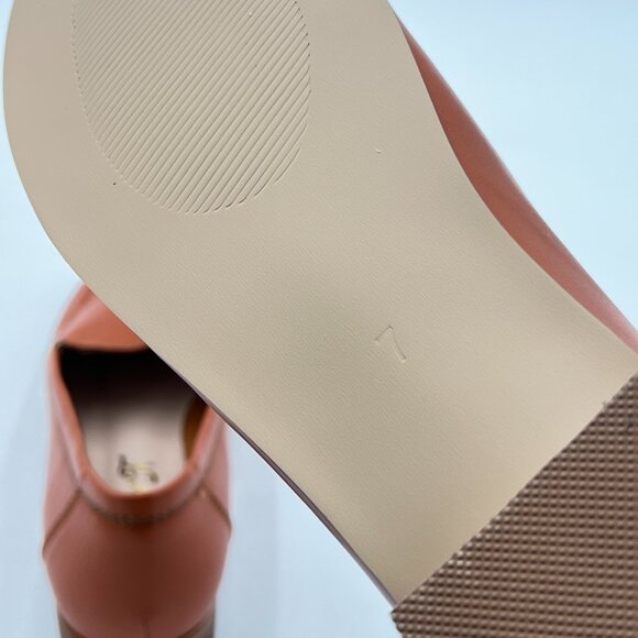 FOWT Coffe Wide Width Loafer Shoes Slip On High Block Stripped Heel Flats Loafer - Picture 6 of 8